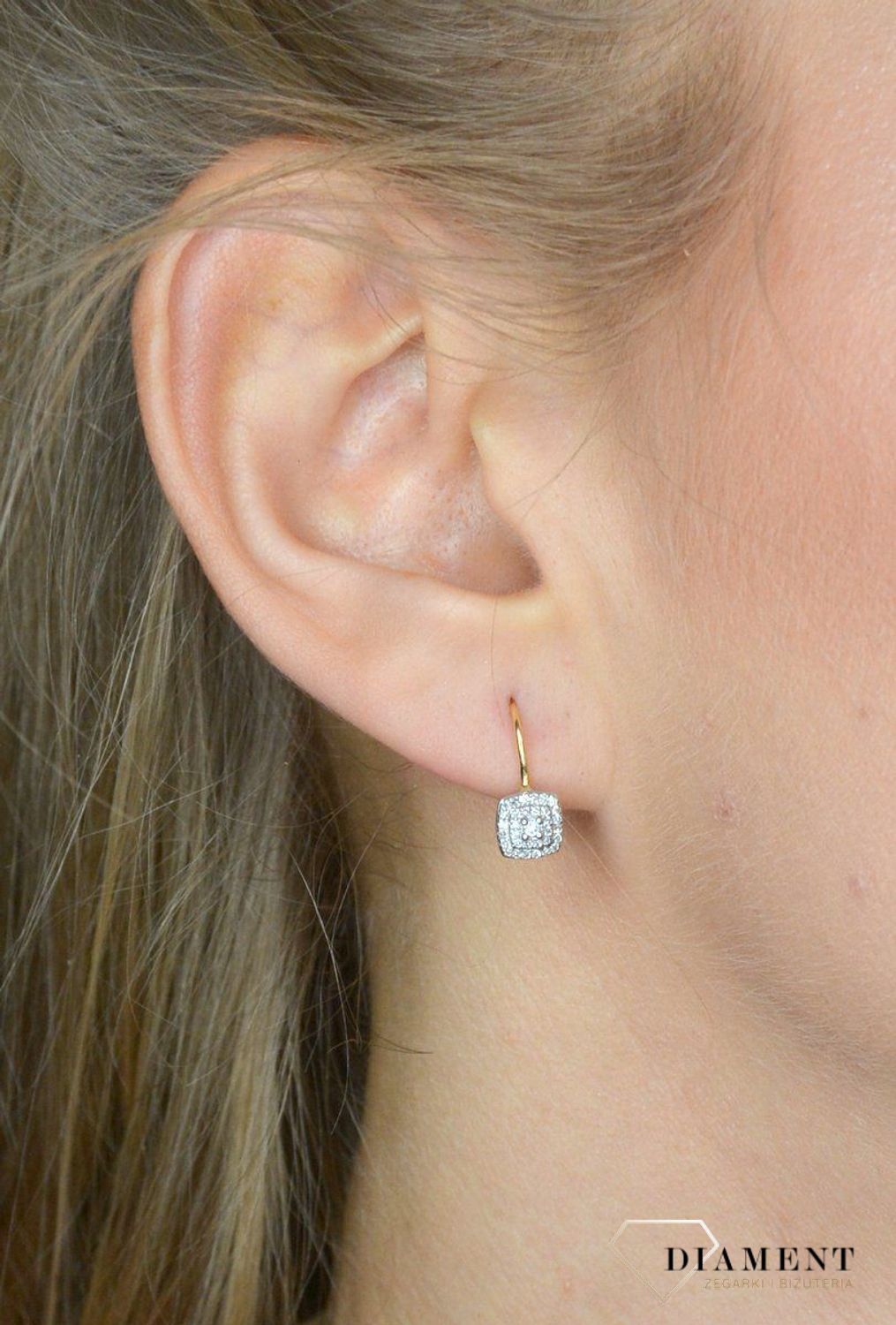 Kolczyki złote DIAMENT złoto, diamenty E45732 . Kolczyki z diamentami numer wzoru E45732 YW P (1).jpg